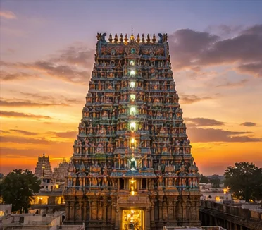 மதுரை நகர மற்றும் கோவில் சூழலை அறிமுகப்படுத்தும் திட்டத் தொகுப்பு படம்