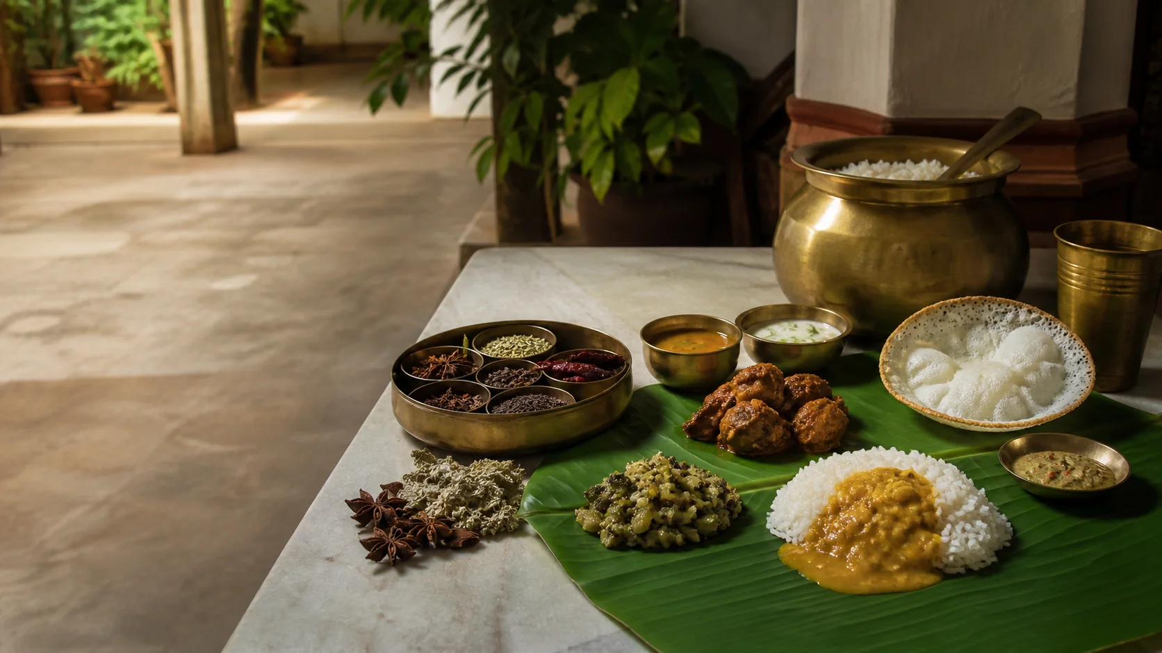 Chettinad food spread representing Tamil Nadu regional cuisine travel