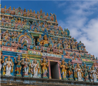 Colorful South Indian temple architecture