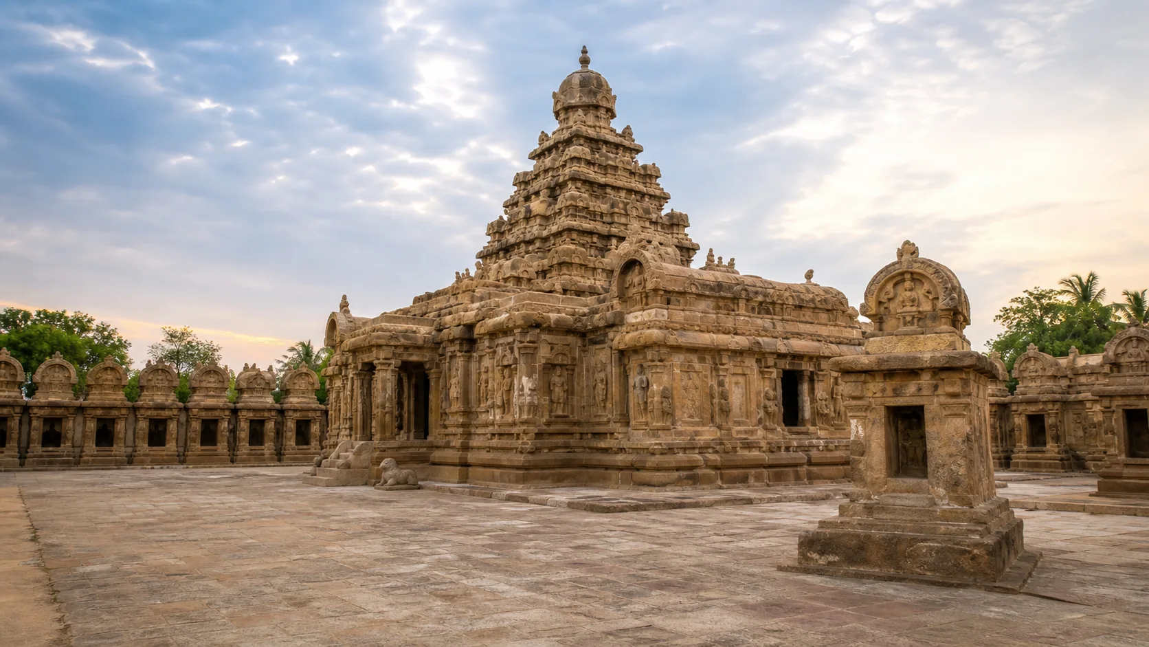 Editorial visual inspired by Kailasanatha Temple architecture
